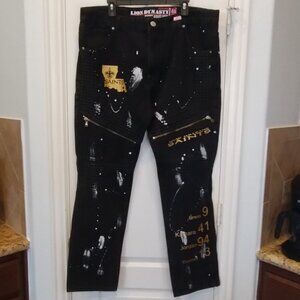 Lion Dynasty New Orleans Saints Moto Jeans Sz 40